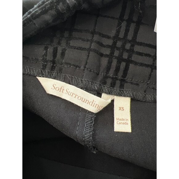 Soft Surroundings Slim Ankle Pant Size XS Plaid Flat Front Black Gray Career NEW - Picture 4 of 6